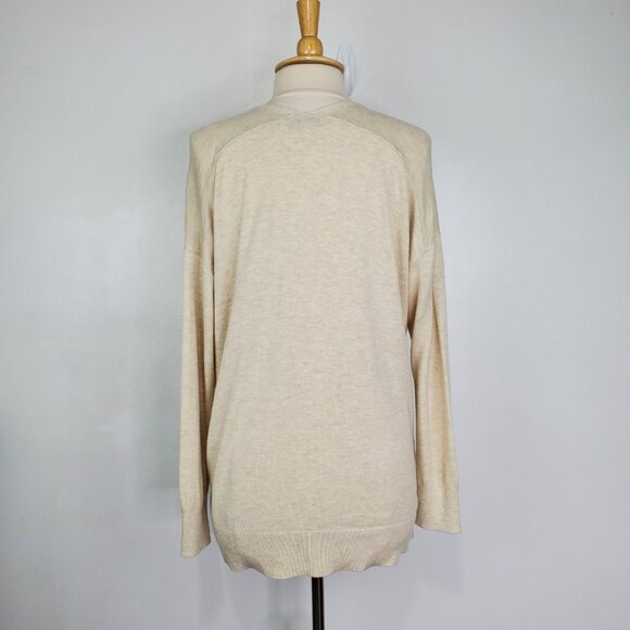 LOFT V-Neck Drop Shoulder Pullover Tan Sweater Size L - Picture 6 of 11